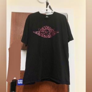 Air Jordan Red Logo Black T Shirt